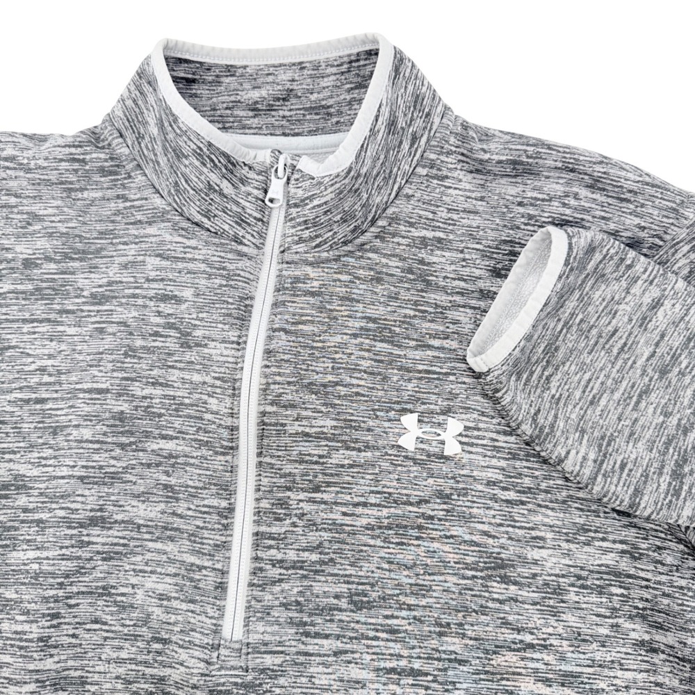 Under Armour Pullover Mens Large Gray ColdGear Quarter Zip Heathered